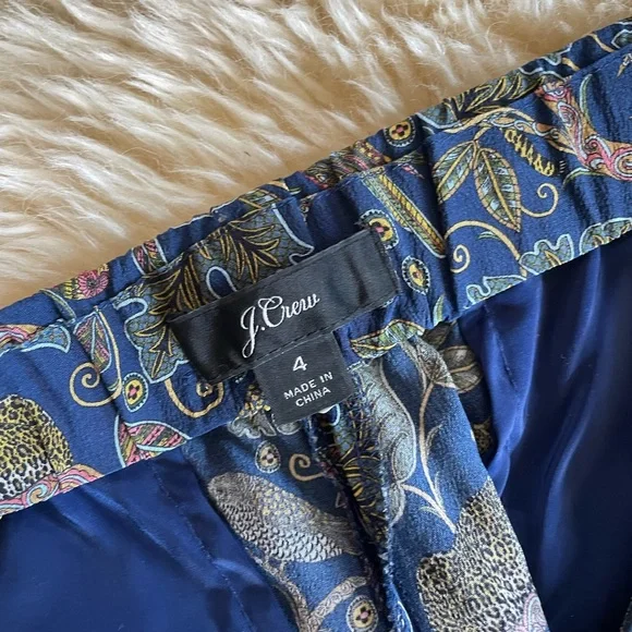 J. Crew 100% Silk Full-length Easy Pant Botanical Cheetah Print Women's 4 $198 - Picture 4 of 8